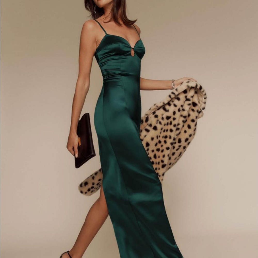 Reformation Sathia Satin Maxi Dress 2 (see description)